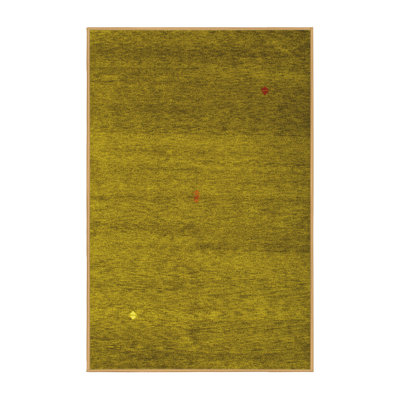 Tapis contemporains jaunes lavables à la machine 658
