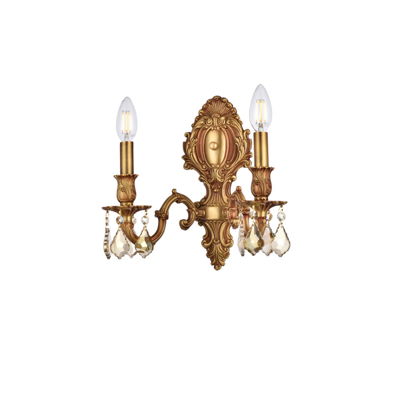 Cristal taillé royal monarque Mardochée, 2, H 11,5 po x l 10 po x P 10 po H 11,5 po x l 10 po , Or français / teck doré