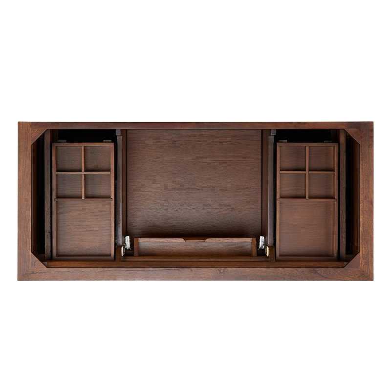 Claudia 48" Mahogany Single Basin Vanity Set with Cabinet, Vanity Top, Antique Coffee, Carrara Marble, 8" Widespread