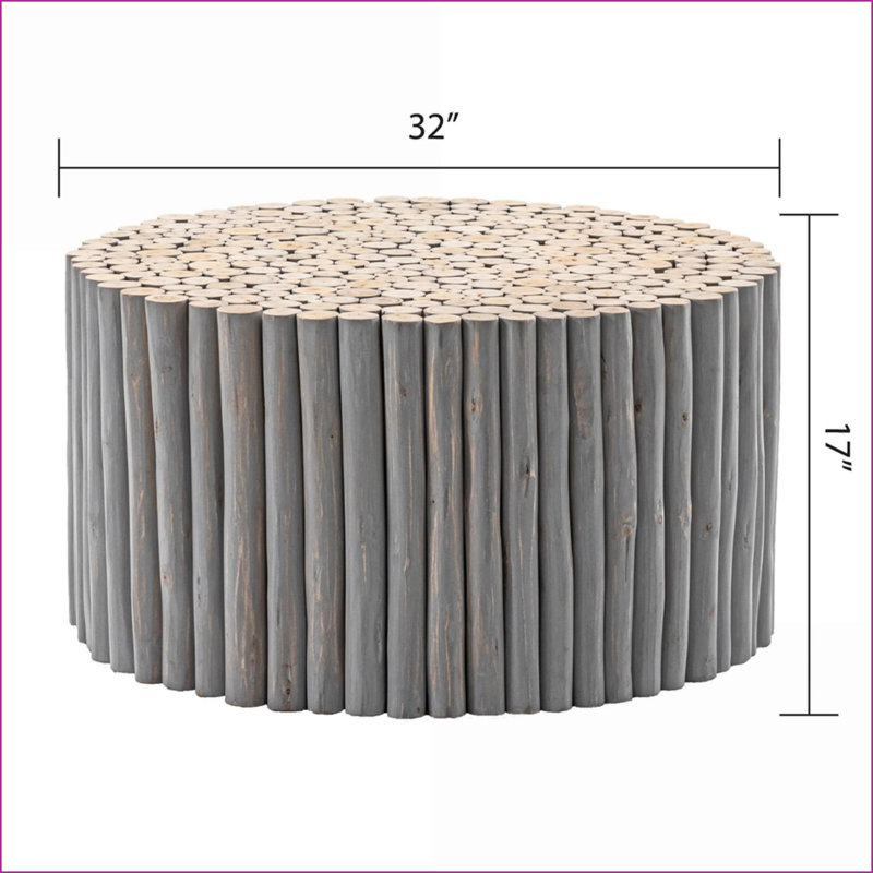 Table basse moderne en bois pour le salon, finition naturelle durable avec beaucoup d'espace