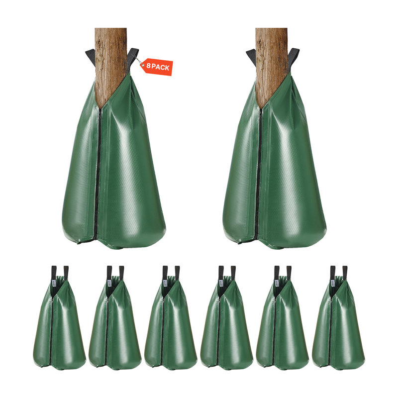 8 Pack 20 Gallons Tree Watering Bag, Slow Release Tree Watering Bag, Reusable Refillable Tree Drip Irrigation Bags with Zipper, Durable Tree Watering System for Deep Root Targeting
