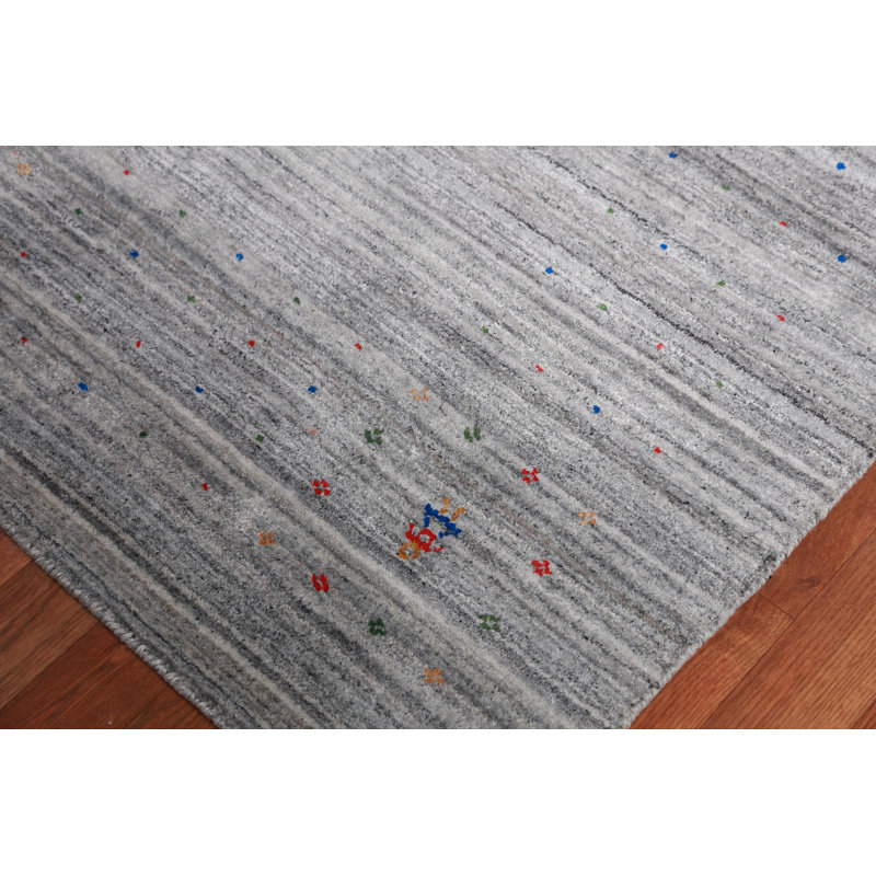 Tapis argenté gris Gabbeh