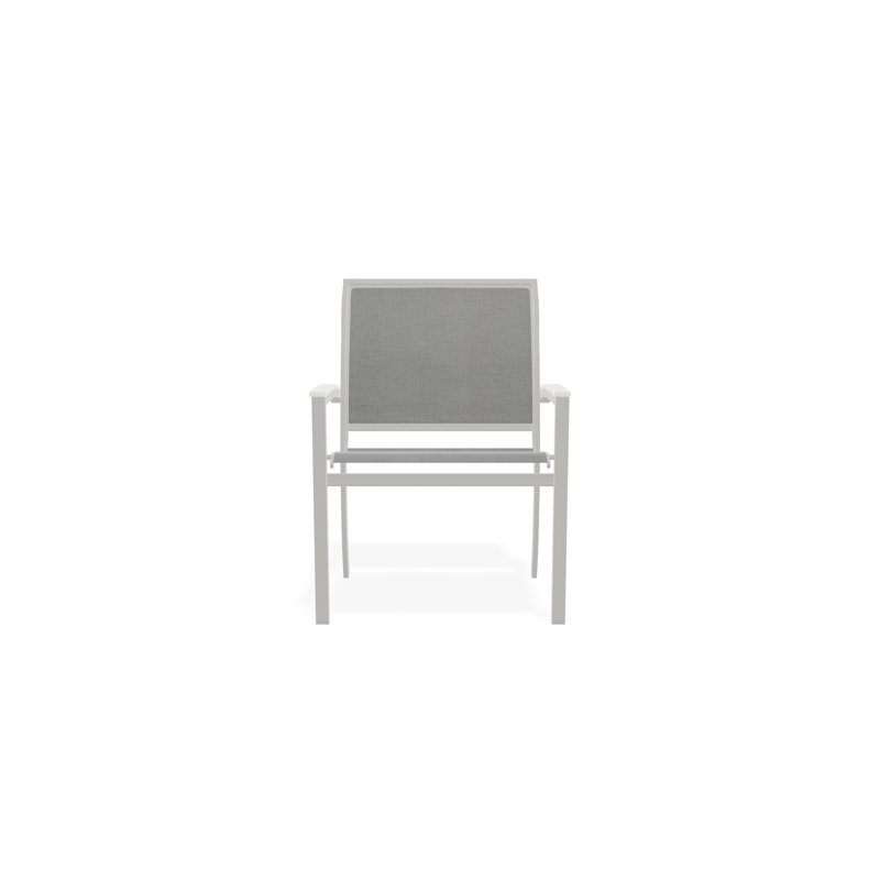 Chaise de café empilable en aluminium Bazza, Alliage Sunbrella®, Neige