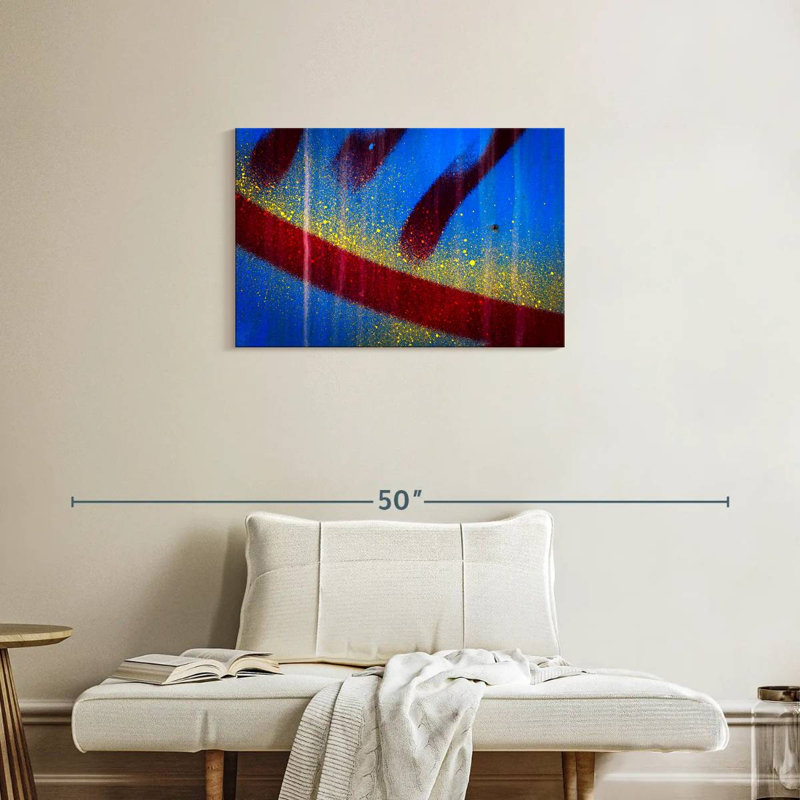 Avery éclaboussé bleu abstrait I, H 20 po x l 30 po