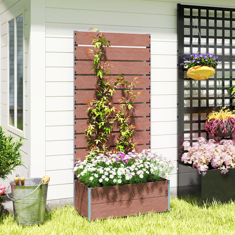 Jardin vertical en bois Padegs, 59" H x 28.25" W x 15" D, Brown