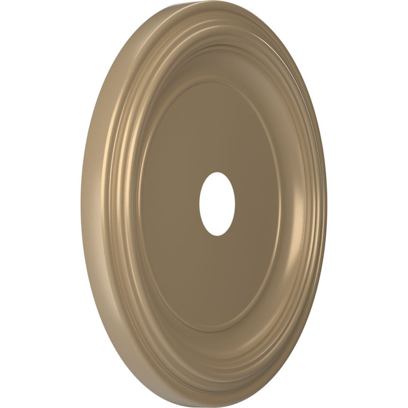 Traditional Traditional Thermoformed PVC Ceiling Medallion, Universal Metallic Champagne Mist, 22" H x 22" W x 1.5" D