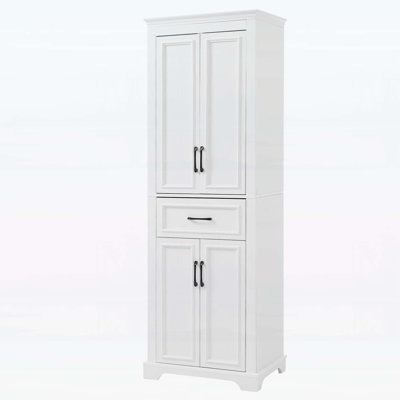 Freestanding Storage Cabinet With 4 Doors,1 Drawer,And Adjustable Shelves