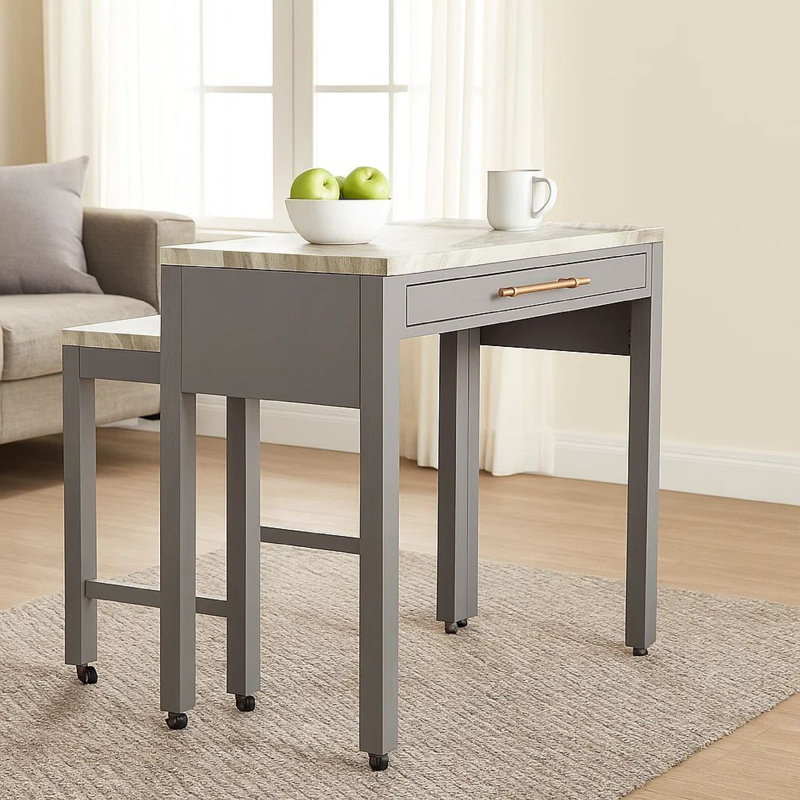 Faux Marble Top Dining Table