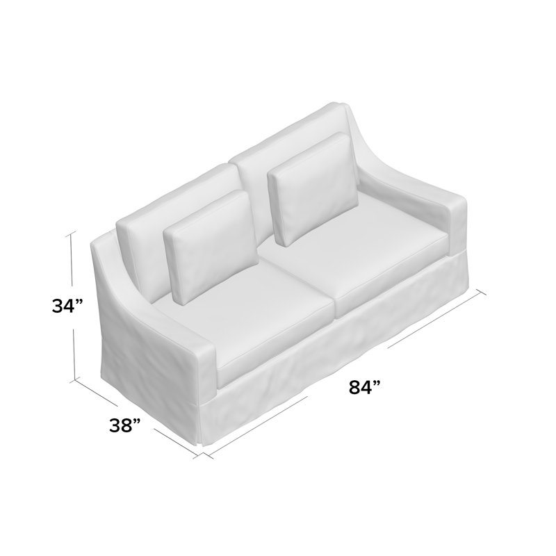 Canapé à accoudoirs carrés avec coussins réversibles Nancy, 60 po, Noir, Zinc Klein