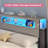 Corner Bed Frame Full Size With Bookcase Storage & Rgb Lights, Charging Station, Metal Daybed With 3 Drawers & 2 Open Cubbies, For  Small Space-117562242-117562244