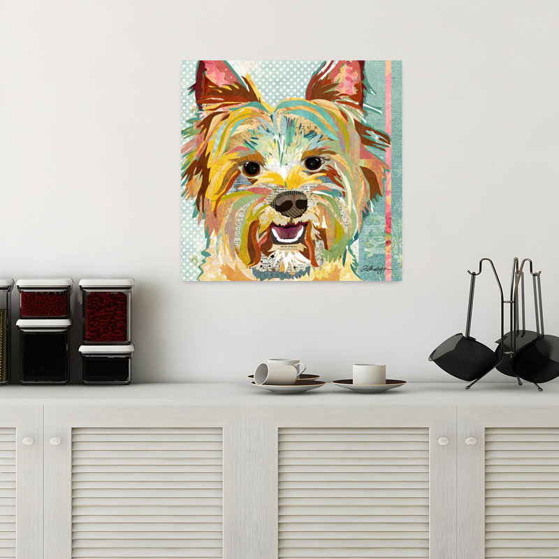 Yorkie, art contemporain pour chien, H 18 po x l 18 po