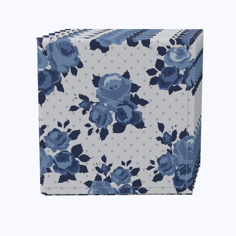 Cotton Twill Floral Square Napkin