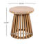 Table d'appoint d'extérieur en bois d'acacia, table basse ronde pour la cour arrière, pelouse, balcon, teck clair-288092514
