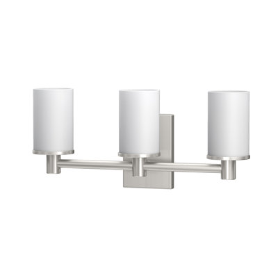 Modern Farmhouse 3-Light Vanity Light Triple Wall Sconce with Frosted Shades