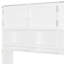 Lit plateforme simple avec bureau, armoire, armoires, tiroirs et tablettes, blanc
