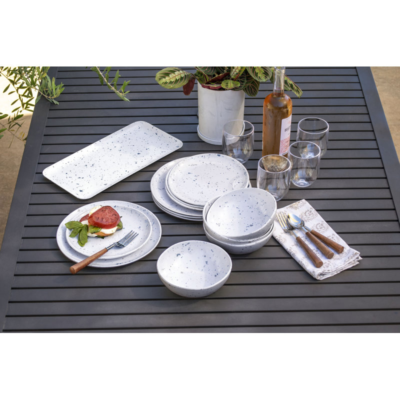 Assiette plate Samata Terrazzo Merge - blanc - 10,5 po