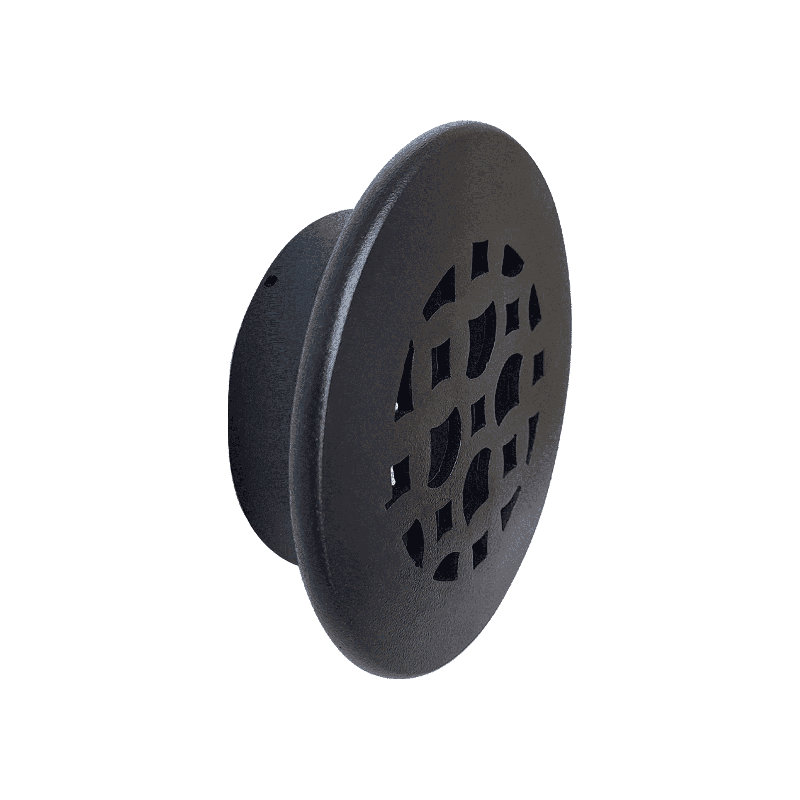 Grille d'aération 5,5 po Tudor Mushroom, ronde 4 po, fonte d'aluminium, VR100, Noir, noir, noir, noir