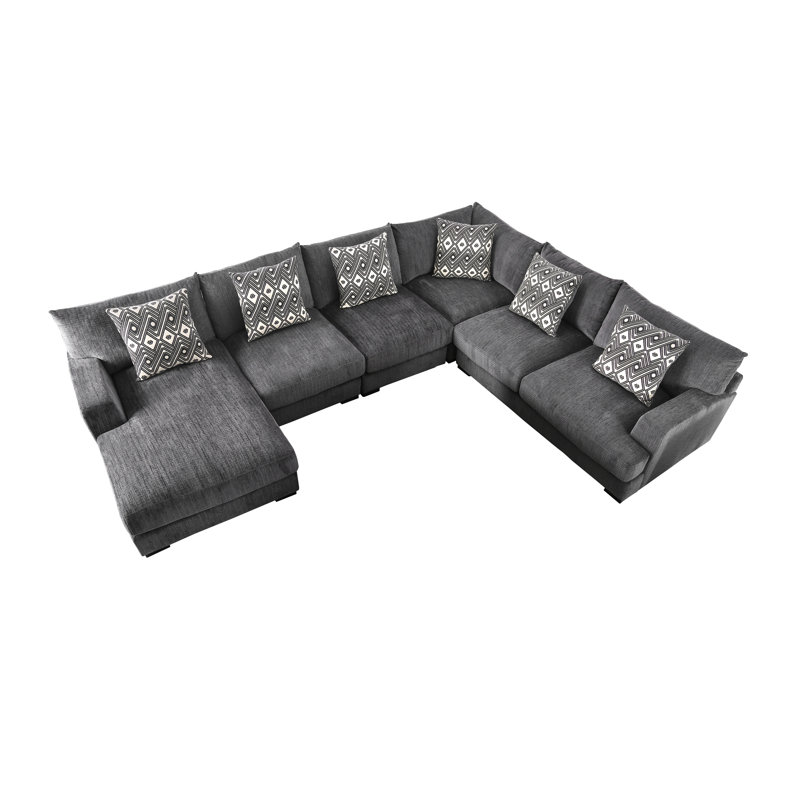 Upholstered U-Shaped Sectional Left Hand Facing