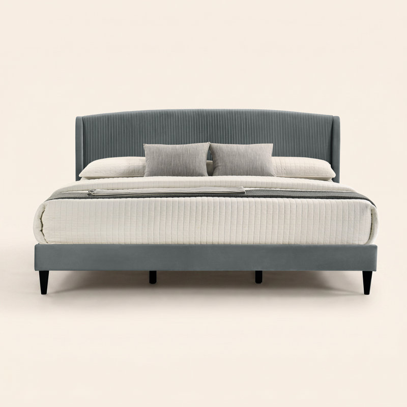 Ensemble de chambre Kizzy 2 pièces, Gris / chêne noueux, 2 Pcs: Bed, Nightstand, King