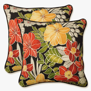 Clemens Noir Outdoor Throw Pillow (Set of 2)