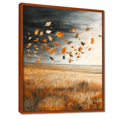 Windy Prairie Leaves III - Meadow, art mural sur toile