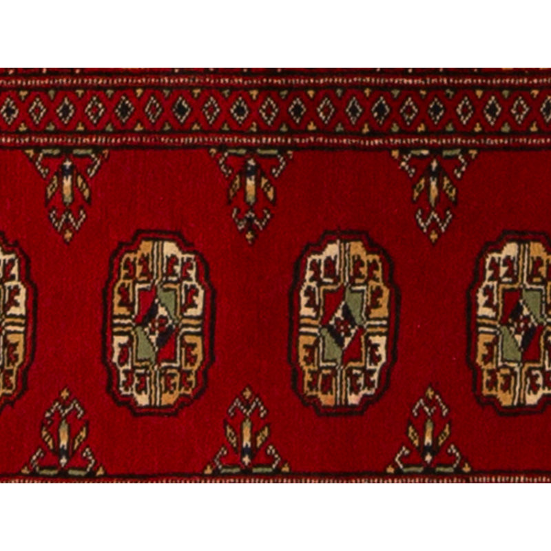 Hand Knotted Wool Area Rug in Red