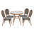 Rylan Indoor/Outdoor Commercial Bistro Set with Table and Four Chairs
