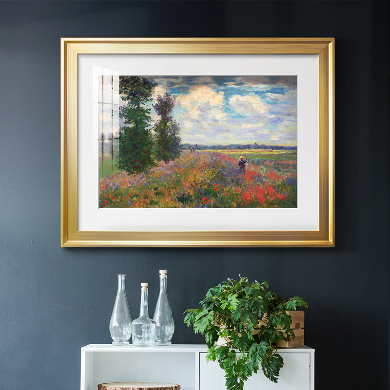 Monet, impression encadrée sur papier par Claude Monet, Or, H 30 po x l 44 po x P 1,5 po