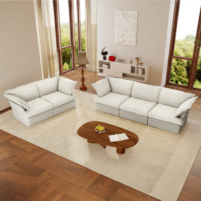 2-Piece Living Room Sets Modular Sectional Slipcovered Sofa Sets