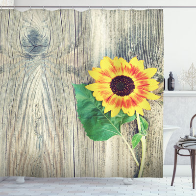 Floral Shower Curtain with Hooks Included