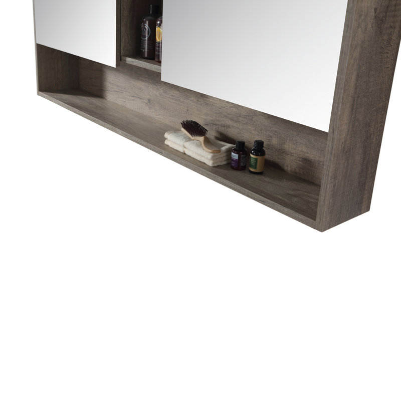 Armoire à pharmacie avec portes et 2 tablettes Maisie, Gris