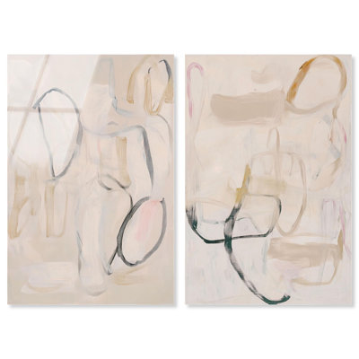 Neutral Serenity Art, ensemble de 2 panneaux, impression sur acrylique 