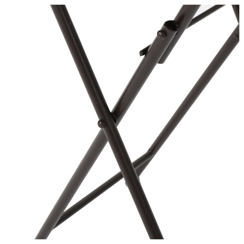 Table de bout d'extérieur pliable Silvester avec plateau en mosaïque de céramique beige et cadre en fer noir, 14 po x 14 po x 22 po, table d'appoint de patio pour le jardin, balcon, style transitionnel