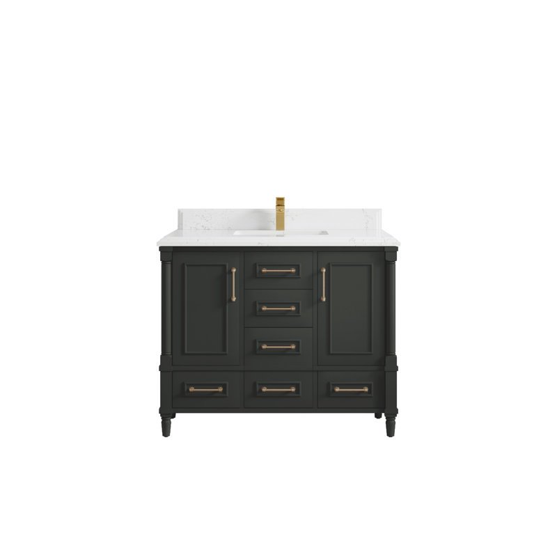 Ensemble de meuble-lavabo simple 42 po Aberdeen, Empira blanc, Bitume
