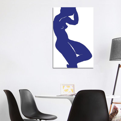 Woman Minimalism Blue by Art Mirano - Wrapped Canvas Print