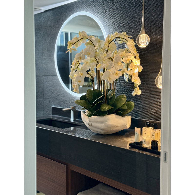 Orchid Floral Arrangement in Vase, White