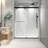 60X76" North American Frameless Double Sliding Matte Black Shower Door With Adjustable Soft Closing Function 8Mm Tempered Glass With Nano Easy Cleaning And Stick Explosion-Proof Menbrance