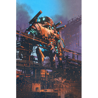 Old Giant Robot by Grandfailure - Wrapped Canvas Print