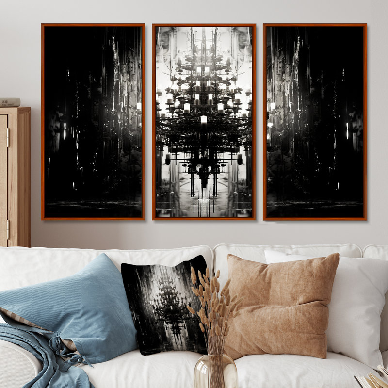 Ensemble d'art mural Bilel, H 28 po x l 36 po x P 1 po, Cadre flottant brun