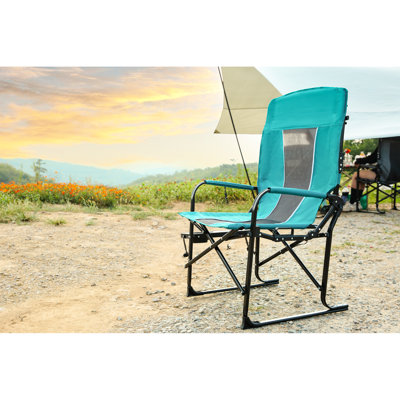 Camping Chair With Side Table - Heavy Duty Portable For Sport Games, Garden Blue Directors Folding Garden, Patio