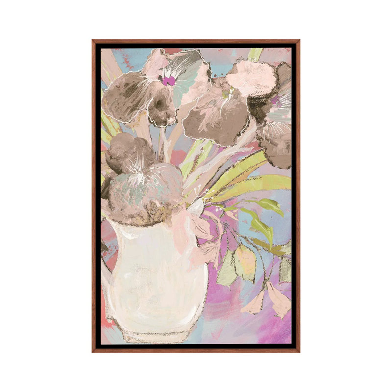 Summer Vase by Robin Maria - Painting on Canvas, Brown Floater Frame, 152.5 cm H x 101.5 cm W