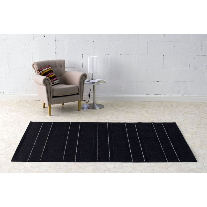 Fürth Flatweave Black Rug, Runner 80 x 200cm