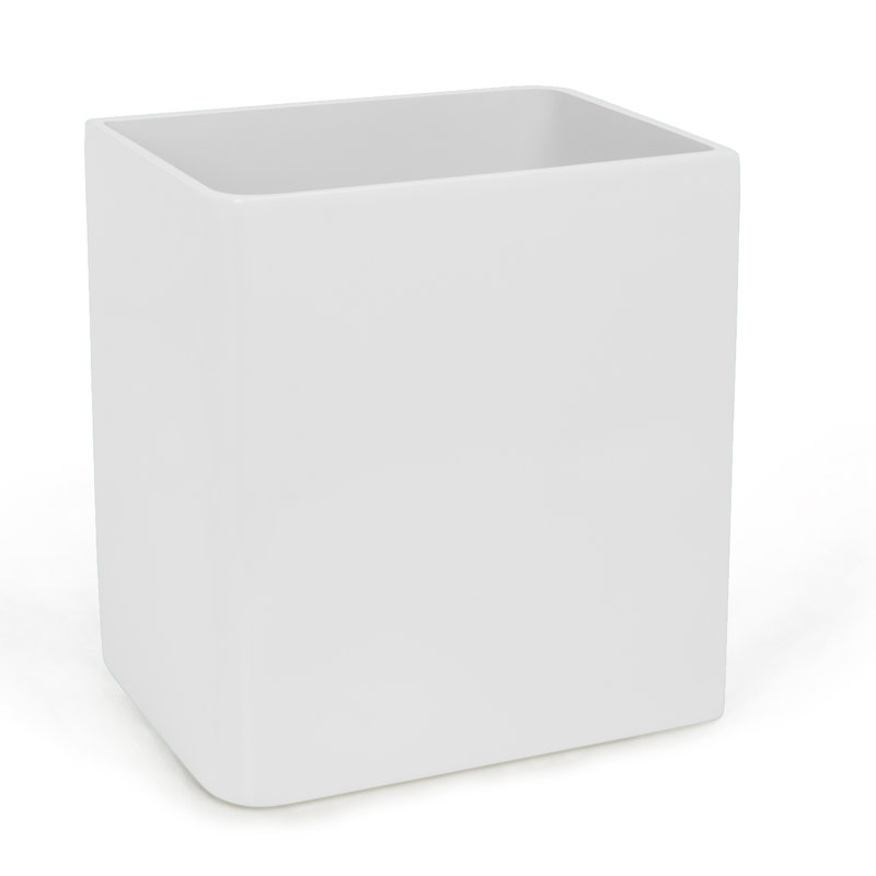 Locher Open Waste Basket, White