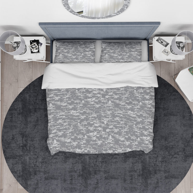 Ensemble de housse de couette designart pixeling, Housse de couette très grand + 2 taies décoratives
