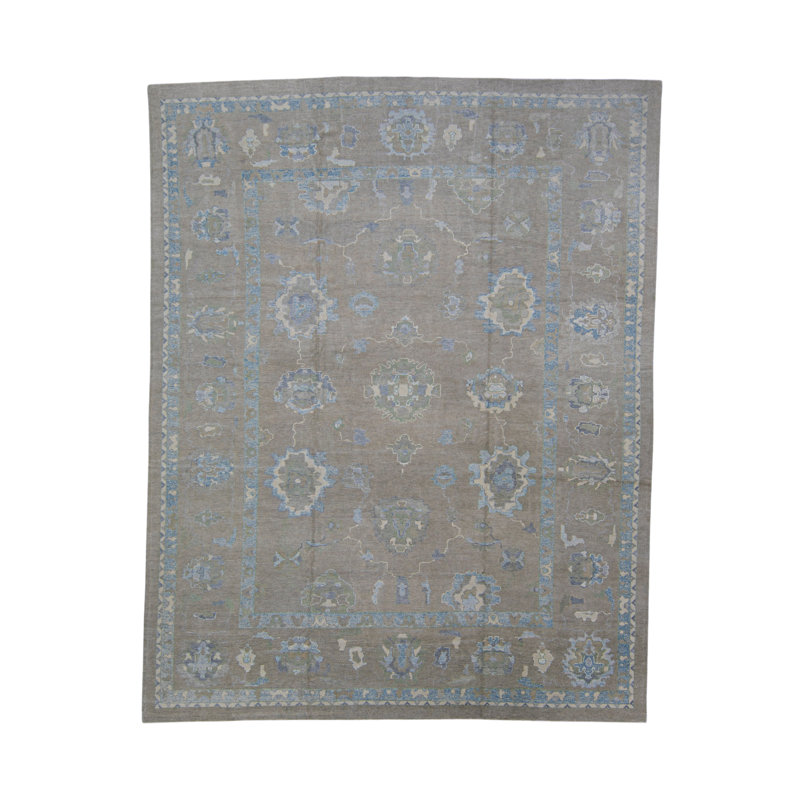 Tapis turc Oushak fait à la main 12 pi x 15 pi