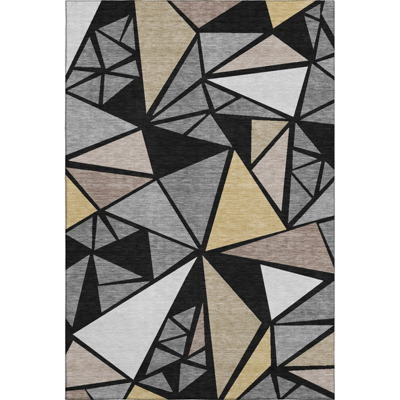 Premium Machine Washable Ketterer AMF1039 Geometric Rug, Rectangle 10' x 14'