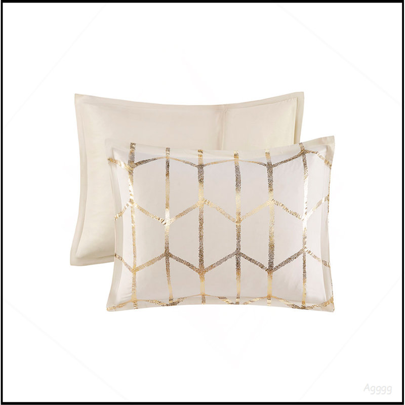 Polyester Comforter, Ivory+Gold Abstract