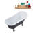 55" Streamline Clawfoot Soaking Acrylic Bathtub With Drain, Clawfeet, and Bamboo Tray-76223127-66365984