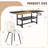 Table And Chair Set. Wooden And Black Spliced Dining Table With Storage Function In The Middle Of The Table Legs.Paired With Artificial PU Chairs With Curved Widened Cushion Design-700989055-700989049