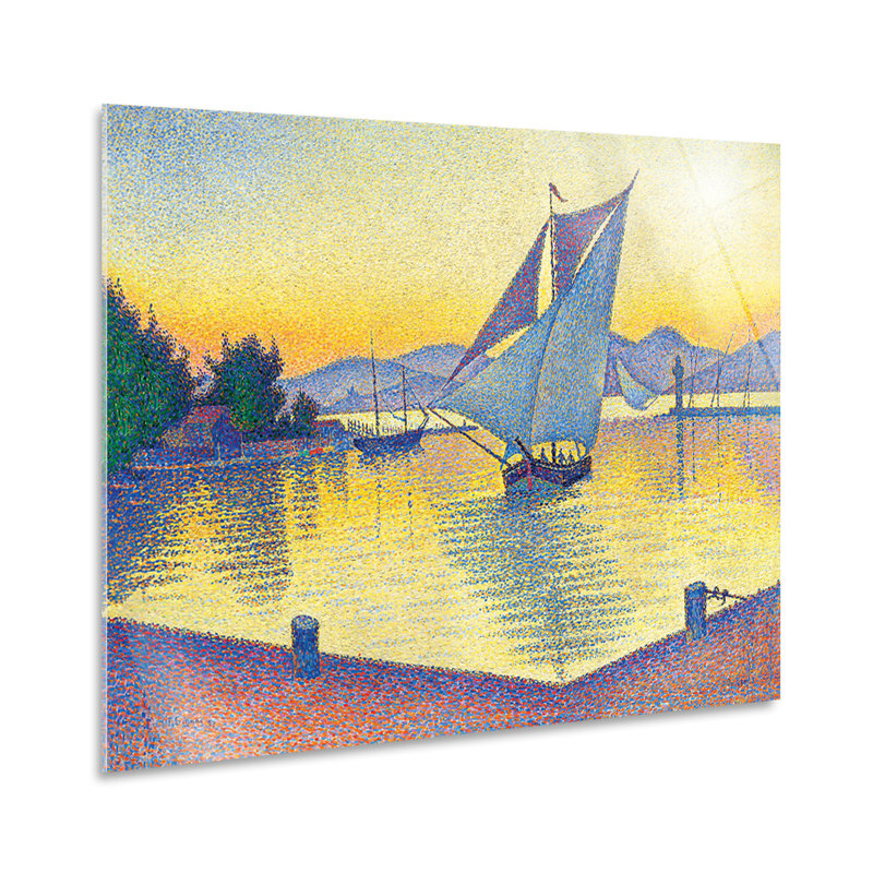 The Harbor At Sunset by Paul Signac - No Frame Painting, 70cm H x 100cm W, Plastic/Acrylic
